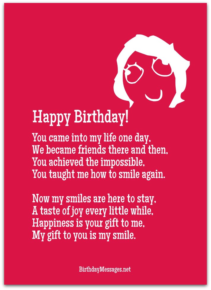 Cute Birthday Poems - Cute Birthday Messages