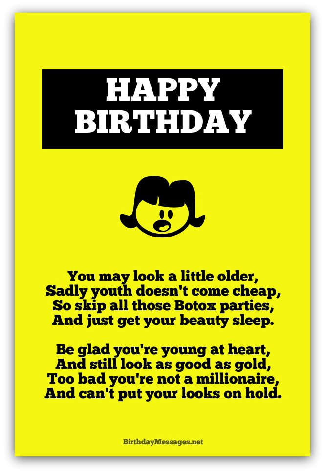 Funny Birthday Poems  Funny Birthday Messages