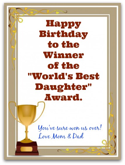 Daughter Birthday Wishes  Daughter Birthday Messages