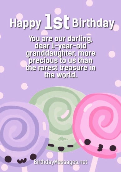 Dear Granddaughter On Your 1st Birthday.....Birthday Greetings Card 