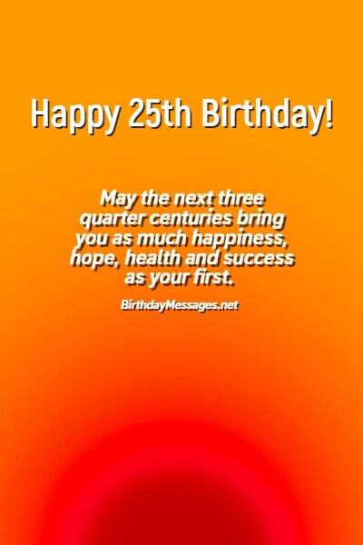 25th Birthday Wishes - 100+ Birthday Messages for 25 Year Olds