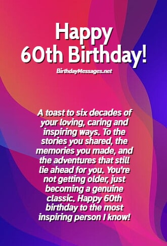 sample of 60th birthday speech by celebrant