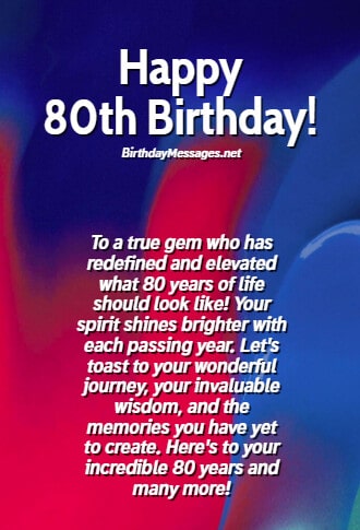 Short 80th Birthday Speech - Free Birthday Speech Sample