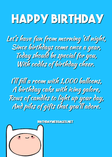 Cute Birthday Poems - Cute Birthday Messages Cute Birthday Poems - Cute Birthday Messages