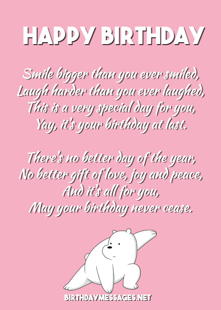 Cute Birthday Poems - Cute Birthday Messages Cute Birthday Poems - Cute Birthday Messages