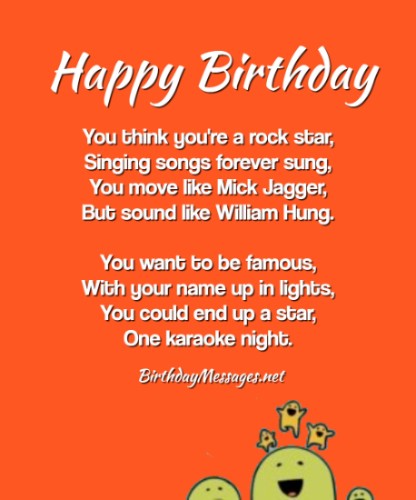 Funny Birthday Poems - Funny Birthday Message & eCard