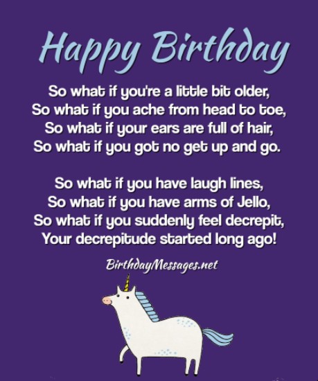 Funny Birthday Poems Funny Birthday Messages
