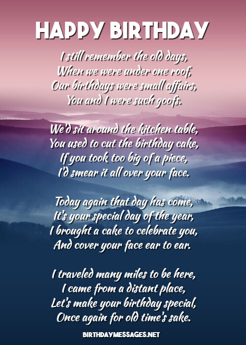 Sentimental Birthday Poems Sentimental Birthday Messages