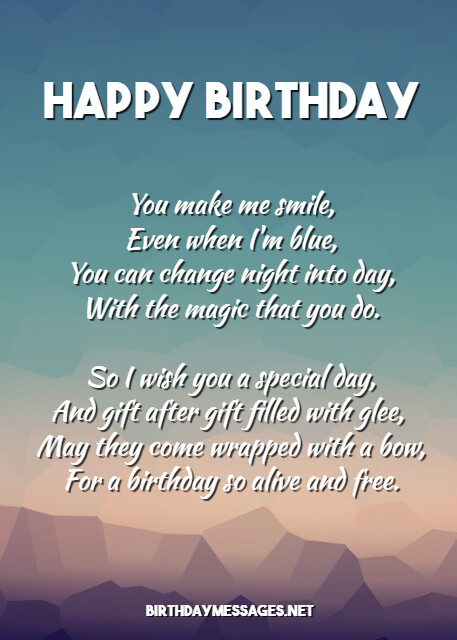 Sentimental Birthday Poems: Sentimental Birthday Messages