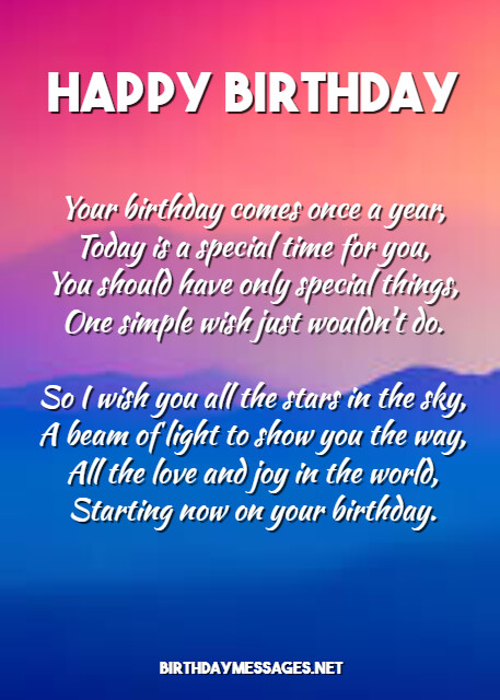 Sentimental Birthday Poems: Sentimental Birthday Messages