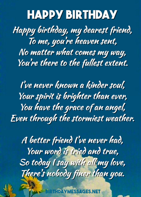 happy birthday in heaven friend poem