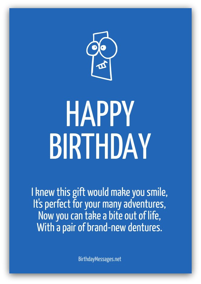 Funny Birthday Poems  Funny Birthday Messages