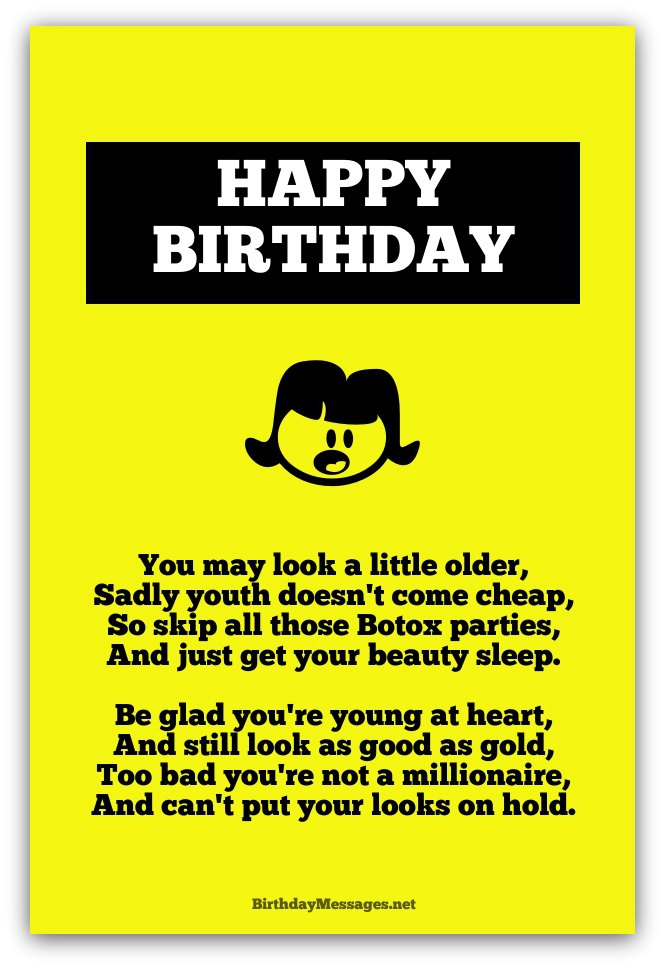 Funny Birthday Poems Funny Birthday Messages